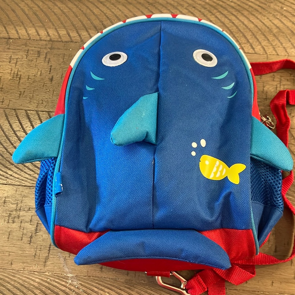 Blue and Red Shark Backpack